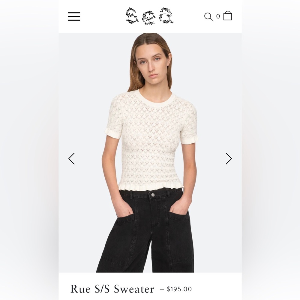 Sea New York elegant White Knit Top  NWT